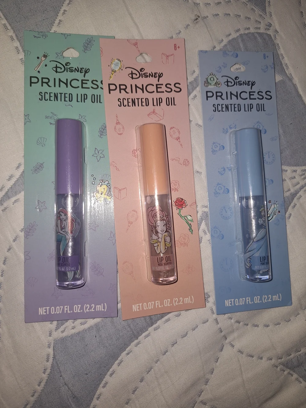 Disney Princess Scented Lip Oil Trio - Purple, Peach, Blue